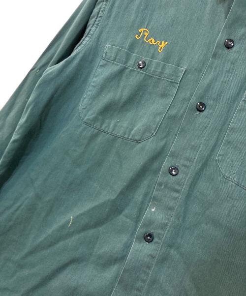 USED（ユーズド）USED (ユーズド) 50's~60's チェーンステッチワークシャツ グリーン サイズ:Mの古着・服飾アイテム