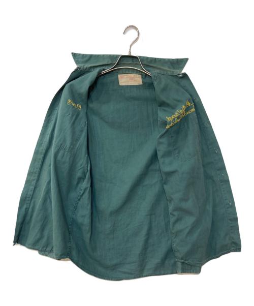 USED（ユーズド）USED (ユーズド) 50's~60's チェーンステッチワークシャツ グリーン サイズ:Mの古着・服飾アイテム