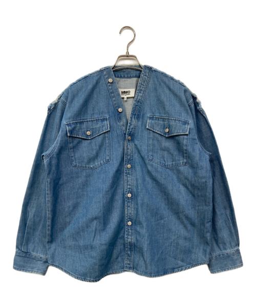 MM6 Maison Margiela（エムエムシックスメゾンマルジェラ）MM6 Maison Margiela (エムエムシックスメゾンマルジェラ) デニムルーズロングスリーブシャツ インディゴ サイズ:42の古着・服飾アイテム