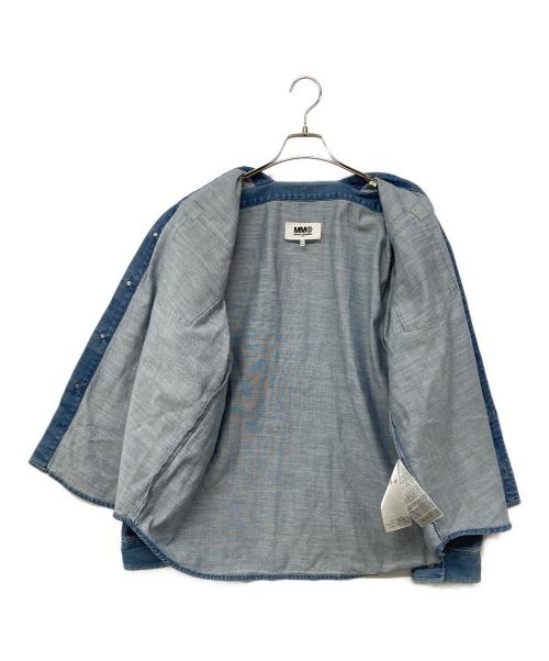 MM6 Maison Margiela（エムエムシックスメゾンマルジェラ）MM6 Maison Margiela (エムエムシックスメゾンマルジェラ) デニムルーズロングスリーブシャツ インディゴ サイズ:42の古着・服飾アイテム