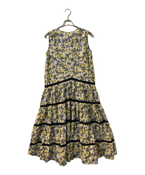 merlette（マーレット）merlette (マーレット) 花柄ティアードノースリーブワンピース イエロー サイズ:SMAの古着・服飾アイテム