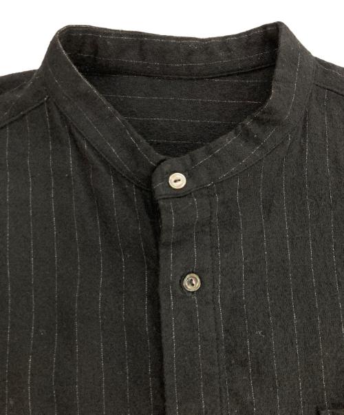 nest Robe（ネストローブ）nest Robe (ネストローブ) コットンウール バンドカラーシャツワンピース ブラック サイズ:Fの古着・服飾アイテム