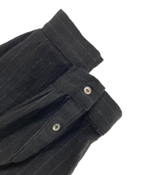 nest Robe（ネストローブ）nest Robe (ネストローブ) コットンウール バンドカラーシャツワンピース ブラック サイズ:Fの古着・服飾アイテム