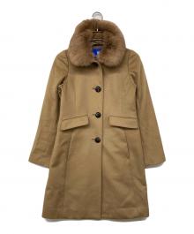BLUE LABEL CRESTBRIDGE（ブルーレーベルクレストブリッジ）の古着「ファー付カシミヤコート」｜ベージュ