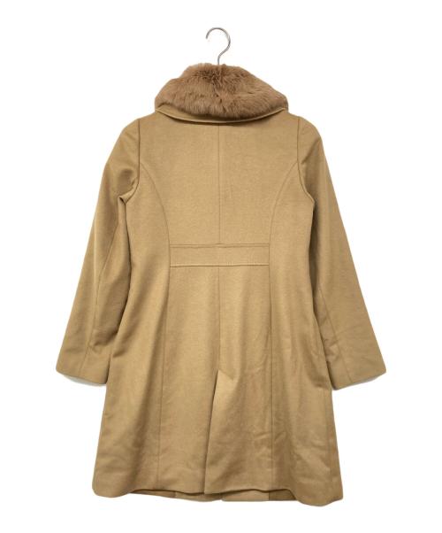 BLUE LABEL CRESTBRIDGE（ブルーレーベルクレストブリッジ）BLUE LABEL CRESTBRIDGE (ブルーレーベルクレストブリッジ) ファー付カシミヤコート ベージュ サイズ:38の古着・服飾アイテム