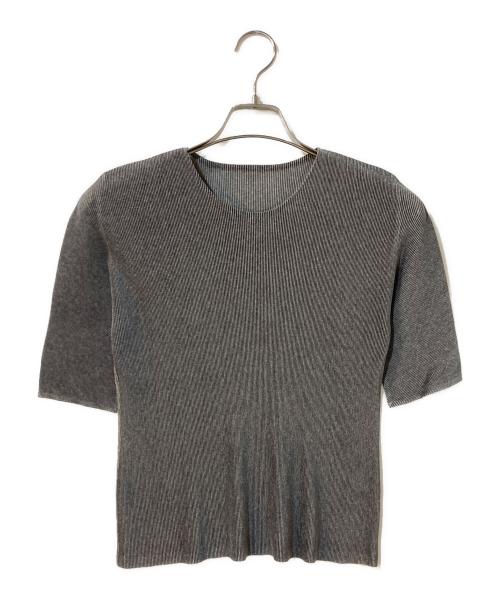 PLEATS PLEASE（プリーツプリーズ）PLEATS PLEASE (プリーツプリーズ) プリーツTEE グレー サイズ:3の古着・服飾アイテム