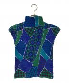 me ISSEY MIYAKEミーイッセイ ミヤケ）の古着「総柄ハイネックS/Sトップス」｜ブルー