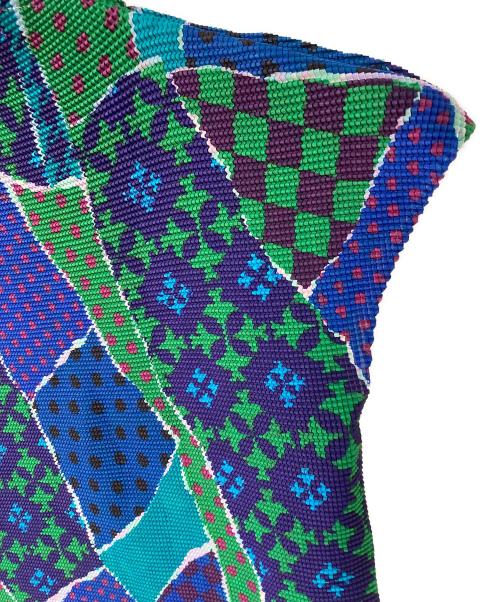 me ISSEY MIYAKE（ミーイッセイ ミヤケ）me ISSEY MIYAKE (ミーイッセイ ミヤケ) 総柄ハイネックS/Sトップス ブルー サイズ:記載なしの古着・服飾アイテム