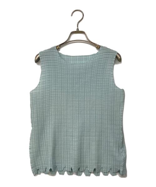 ISSEY MIYAKE（イッセイミヤケ）ISSEY MIYAKE (イッセイミヤケ) 超音波カッティングプリーツ スカイブルー サイズ:Ｍの古着・服飾アイテム