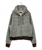 AFBエーエフビー）の古着「DOUBLE LAYERED ZIP UP HOODIE」｜ブルー