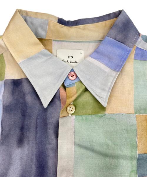PS Paul Smith（ＰＳポールスミス）PS Paul Smith (ＰＳポールスミス) 転写プリントブロックマルチカラーシャツ マルチカラー サイズ:Lの古着・服飾アイテム