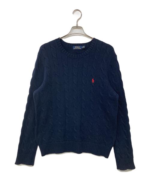 POLO RALPH LAUREN（ポロ・ラルフローレン）POLO RALPH LAUREN (ポロ・ラルフローレン) ケーブルニット ネイビー サイズ:Lの古着・服飾アイテム