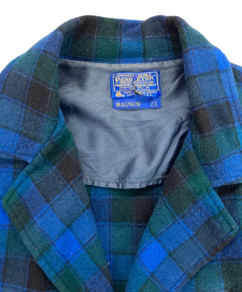 PENDLETON（ペンドルトン）PENDLETON (ペンドルトン) 80`Sウールチェック3Bジャケット ブルー サイズ:2Xの古着・服飾アイテム