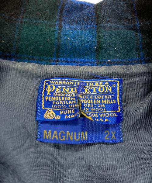 PENDLETON（ペンドルトン）PENDLETON (ペンドルトン) 80`Sウールチェック3Bジャケット ブルー サイズ:2Xの古着・服飾アイテム