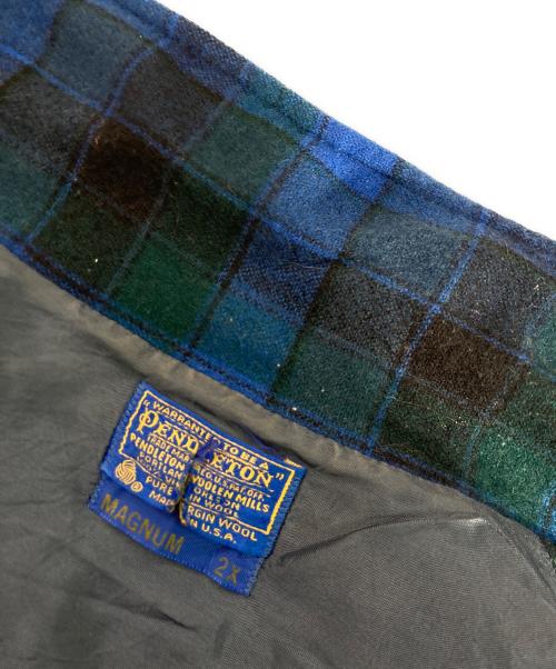 PENDLETON（ペンドルトン）PENDLETON (ペンドルトン) 80`Sウールチェック3Bジャケット ブルー サイズ:2Xの古着・服飾アイテム