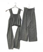 HER LIP TOハーリップトゥ）の古着「Tweed Fringed Summer Set  セットアップパンツ」｜グレー
