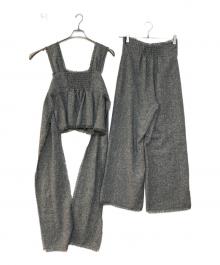 HER LIP TO（ハーリップトゥ）の古着「Tweed Fringed Summer Set  セットアップパンツ」｜グレー