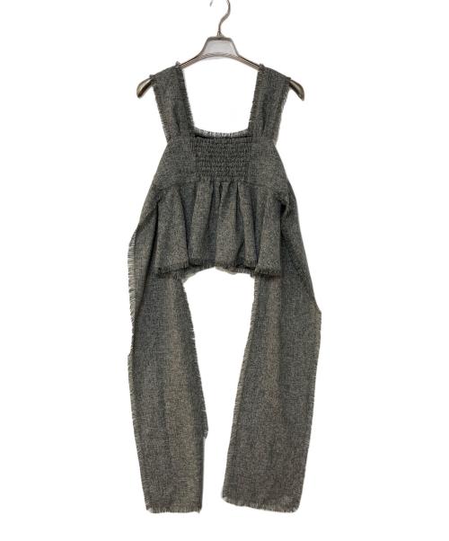 HER LIP TO（ハーリップトゥ）Her lip to (ハーリップトゥ) Tweed Fringed Summer Set  セットアップパンツ グレー サイズ:Ｍの古着・服飾アイテム