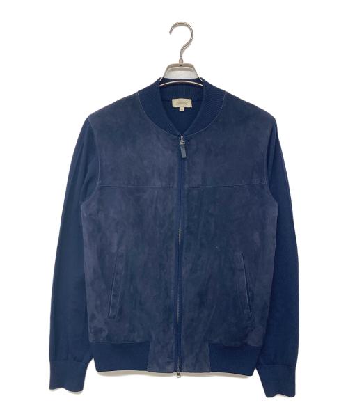 BRIONI（ブリオーニ）BRIONI (ブリオーニ) スエードコンビニットジャケット ネイビー サイズ:48の古着・服飾アイテム