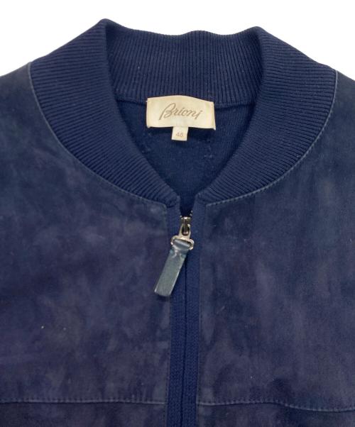 BRIONI（ブリオーニ）BRIONI (ブリオーニ) スエードコンビニットジャケット ネイビー サイズ:48の古着・服飾アイテム