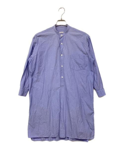 COMOLI（コモリ）COMOLI (コモリ) バンドカラーシャツワンピース ブルーの古着・服飾アイテム