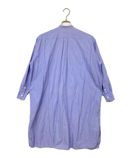 COMOLI（コモリ）COMOLI (コモリ) バンドカラーシャツワンピース ブルーの古着・服飾アイテム