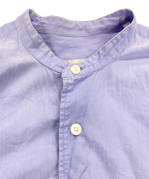 COMOLI（コモリ）COMOLI (コモリ) バンドカラーシャツワンピース ブルーの古着・服飾アイテム