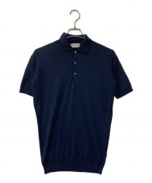 JOHN SMEDLEY（ジョンスメドレー）の古着「ニットポロシャツ」｜ネイビー
