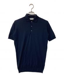 JOHN SMEDLEY（ジョンスメドレー）の古着「ニットポロシャツ」｜ネイビー