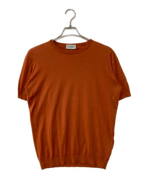 JOHN SMEDLEY（ジョンスメドレー）JOHN SMEDLEY (ジョンスメドレー) S/Sクルーネックニット オレンジ サイズ:Mの古着・服飾アイテム