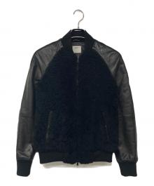 EMMETI（エンメティ）の古着「ムートンレザーブルゾン」｜ブラック