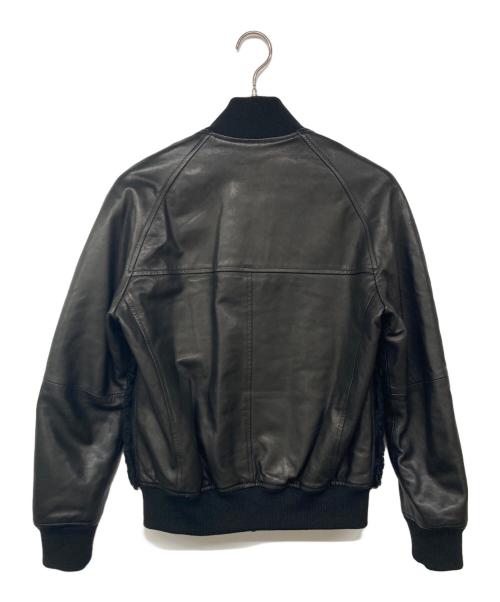 EMMETI（エンメティ）EMMETI (エンメティ) ムートンレザーブルゾン ブラック サイズ:44の古着・服飾アイテム