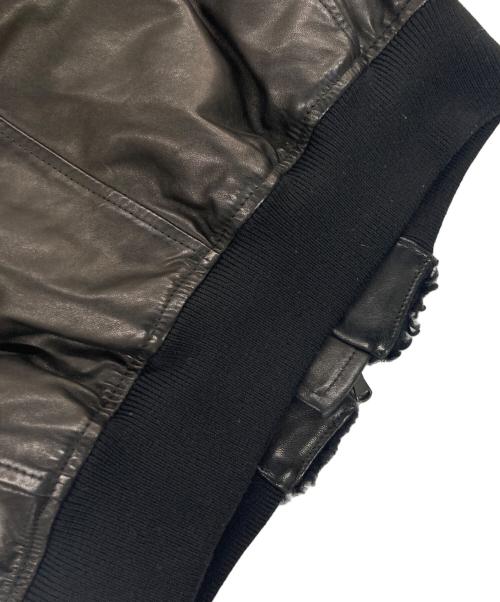 EMMETI（エンメティ）EMMETI (エンメティ) ムートンレザーブルゾン ブラック サイズ:44の古着・服飾アイテム