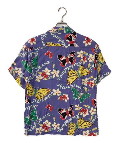 Sun Surf（サンサーフ）Sun Surf (サンサーフ) PILELEHUA 蝶柄レーヨンアロハシャツ ネイビー サイズ:Mの古着・服飾アイテム