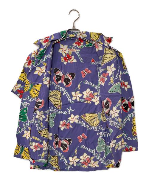 Sun Surf（サンサーフ）Sun Surf (サンサーフ) PILELEHUA 蝶柄レーヨンアロハシャツ ネイビー サイズ:Mの古着・服飾アイテム