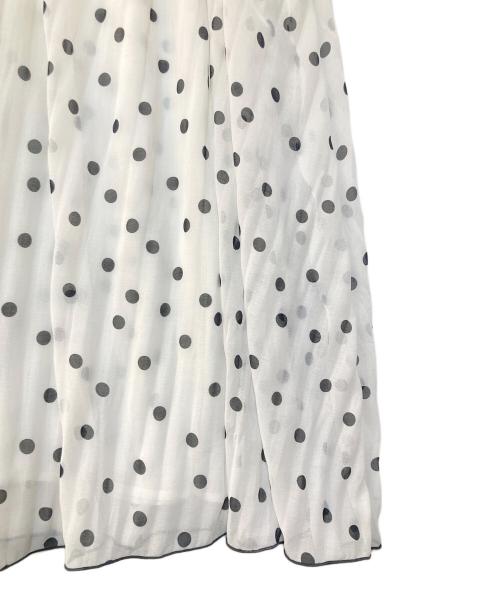GANNI（ガニー）GANNI (ガニー) ノースリーブドットワンピース ホワイト サイズ:40の古着・服飾アイテム