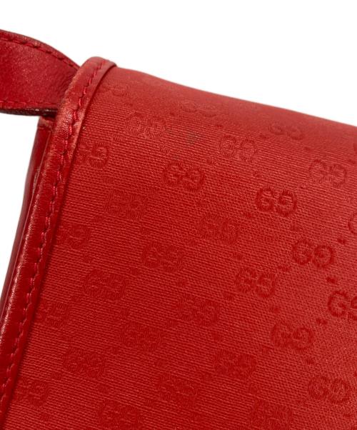 GUCCI（グッチ）GUCCI (グッチ) マイクロGGショルダーバッグ レッドの古着・服飾アイテム