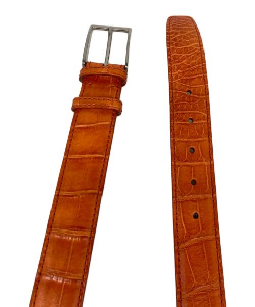 vaccari（ヴァッカリ）VACCARI (ヴァッカリ) クロコレザーベルト オレンジ サイズ:110/95の古着・服飾アイテム