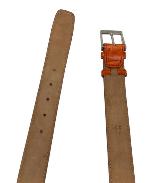 vaccari（ヴァッカリ）VACCARI (ヴァッカリ) クロコレザーベルト オレンジ サイズ:110/95の古着・服飾アイテム