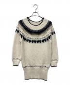 HER LIP TOハーリップトゥ）の古着「Heart Fair Isle Knit Mini Dress / ワンピース」｜ホワイト