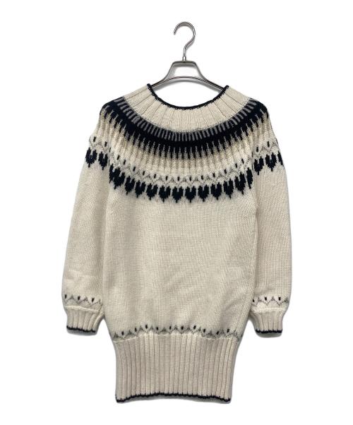 HER LIP TO（ハーリップトゥ）Her lip to (ハーリップトゥ) Heart Fair Isle Knit Mini Dress / ワンピース ホワイト サイズ:Mの古着・服飾アイテム