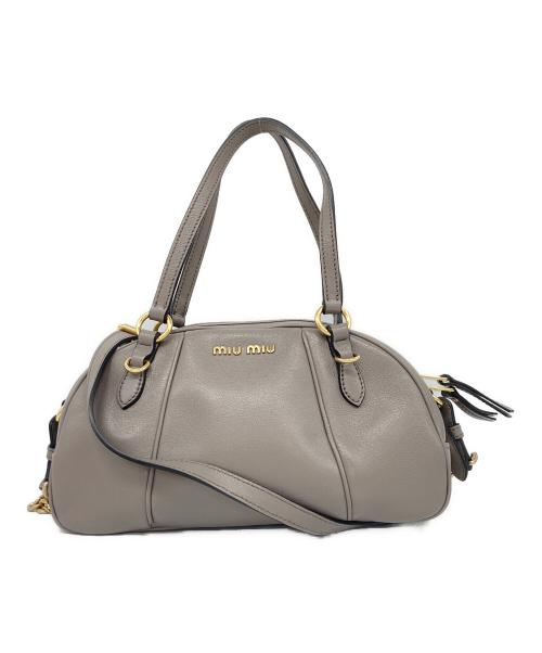 MIU MIU（ミュウミュウ）MIU MIU (ミュウミュウ) MIU MIU GLACE CALF / チェーンショルダー2WAYハンドバッグ グレーの古着・服飾アイテム