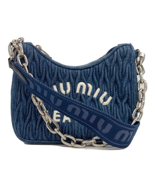 MIU MIU（ミュウミュウ）MIU MIU (ミュウミュウ) デニムマテラッセショルダーバッグ インディゴの古着・服飾アイテム