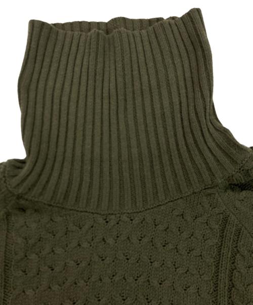 NIKE（ナイキ）NIKE (ナイキ) ケーブルハイベックロゴニット オリーブ サイズ:XLの古着・服飾アイテム