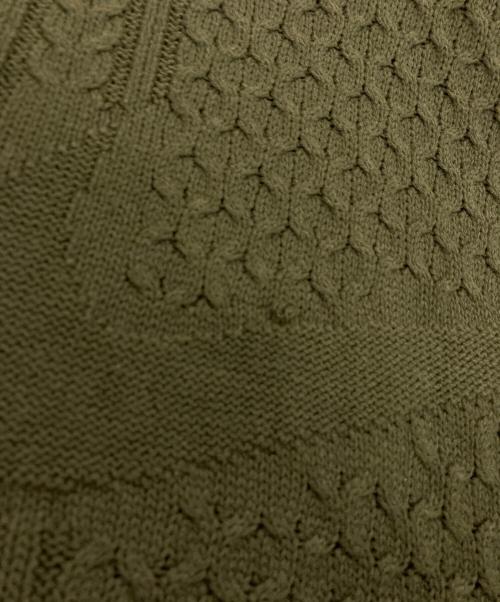 NIKE（ナイキ）NIKE (ナイキ) ケーブルハイベックロゴニット オリーブ サイズ:XLの古着・服飾アイテム