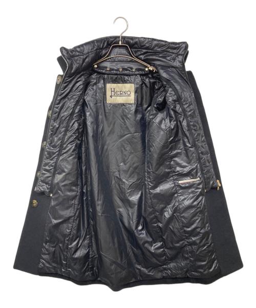 HERNO（ヘルノ）HERNO (ヘルノ) HERNO アンゴラ シルク混 ダブルフロントコート ネイビー サイズ:40の古着・服飾アイテム