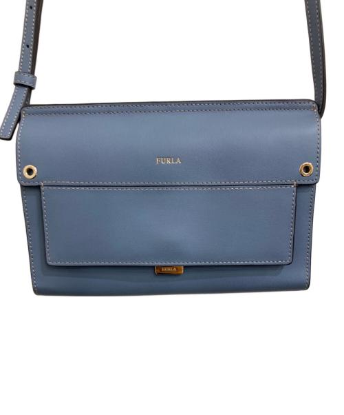 FURLA（フルラ）FURLA (フルラ) LIKE MINIショルダーウォレット ブルーの古着・服飾アイテム