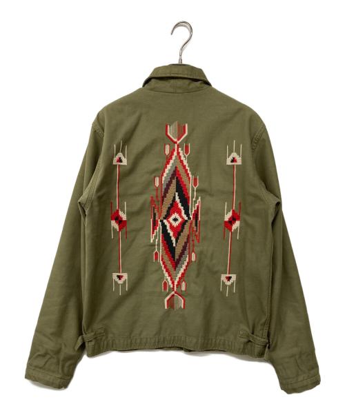 Denim & Supply Ralph Lauren（デニム＆サプライ ラルフローレン）Denim & Supply Ralph Lauren (デニム＆サプライ ラルフローレン) ネイティブ刺繍 デッキジャケット オリーブ サイズ:Sの古着・服飾アイテム