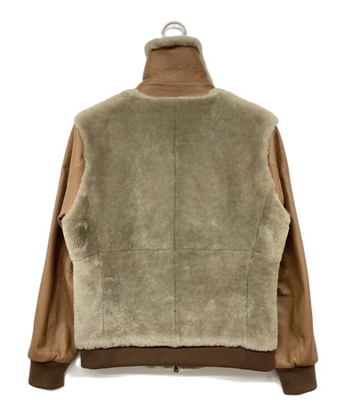EPOCA UOMO（エポカ ウォモ）EPOCA UOMO (エポカ ウォモ) リアル ムートン レザー コンビジャケット ブラウン サイズ:46の古着・服飾アイテム