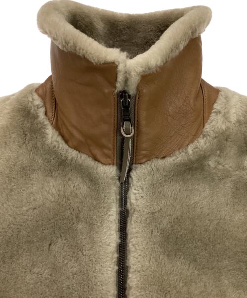 EPOCA UOMO（エポカ ウォモ）EPOCA UOMO (エポカ ウォモ) リアル ムートン レザー コンビジャケット ブラウン サイズ:46の古着・服飾アイテム